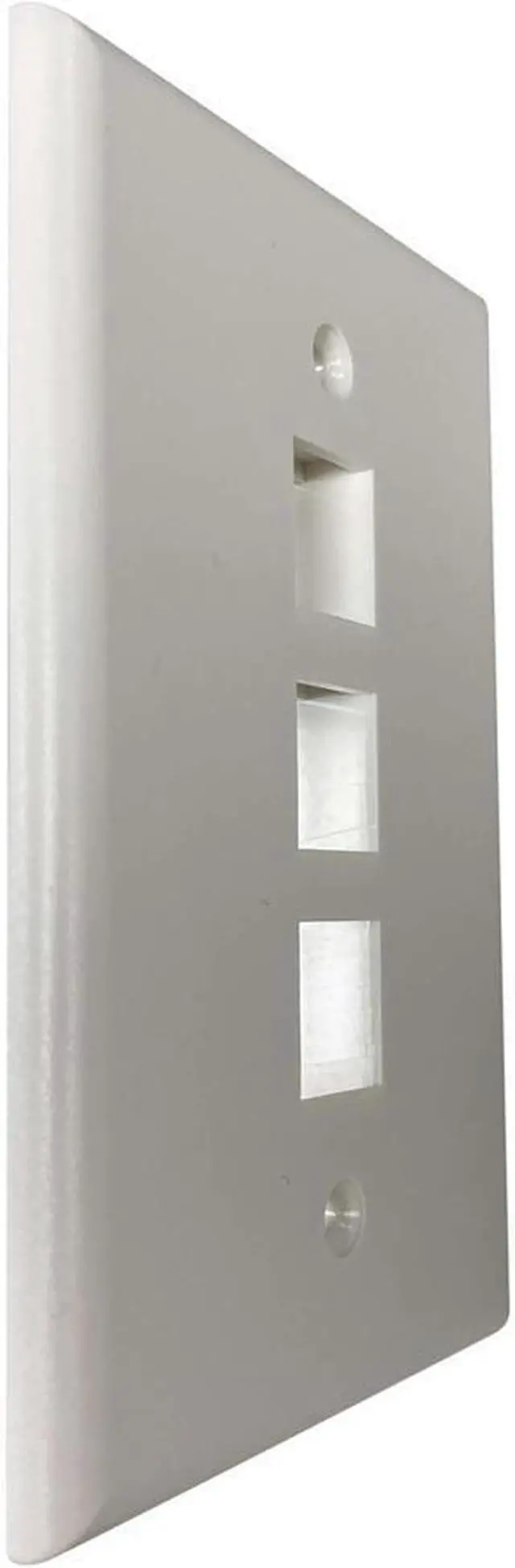 Alt view image 5 of 13 - Tripp Lite Safe-IT 3-Port Single-Gang Keystone Plate Ivory Matte N042AB003IVM