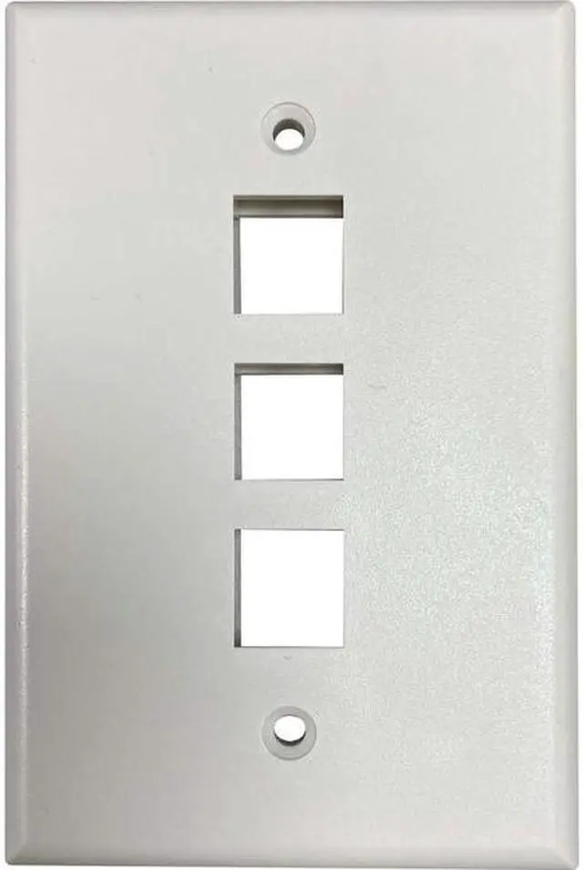 Alt view image 2 of 13 - Tripp Lite Safe-IT 3-Port Single-Gang Keystone Plate Ivory Matte N042AB003IVM