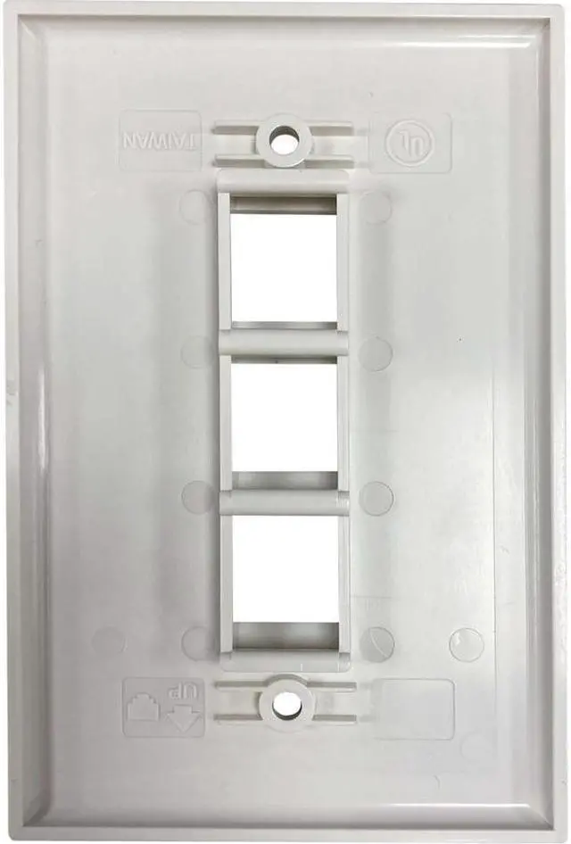 Alt view image 7 of 13 - Tripp Lite Safe-IT 3-Port Single-Gang Keystone Plate Ivory Matte N042AB003IVM