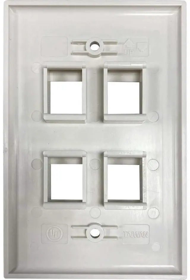 Alt view image 3 of 7 - Tripp Lite Safe-IT 4-Port Single-Gang Keystone Plate Ivory Matte N042AB004IVM