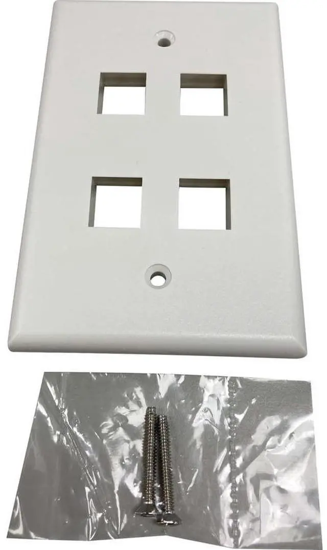 Alt view image 6 of 7 - Tripp Lite Safe-IT 4-Port Single-Gang Keystone Plate Ivory Matte N042AB004IVM