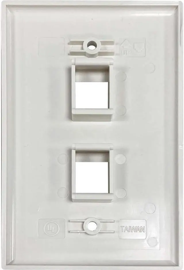 Alt view image 3 of 8 - Tripp Lite Safe-IT 2-Port Single-Gang Keystone Plate Ivory Gloss N042AB002IVG