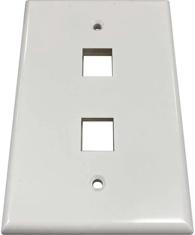 Alt view image 2 of 8 - Tripp Lite Safe-IT 2-Port Single-Gang Keystone Plate Ivory Gloss N042AB002IVG
