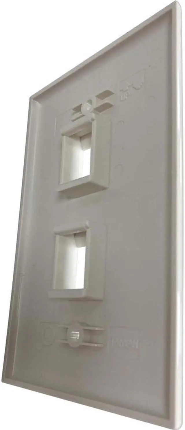 Alt view image 5 of 8 - Tripp Lite Safe-IT 2-Port Single-Gang Keystone Plate Ivory Gloss N042AB002IVG