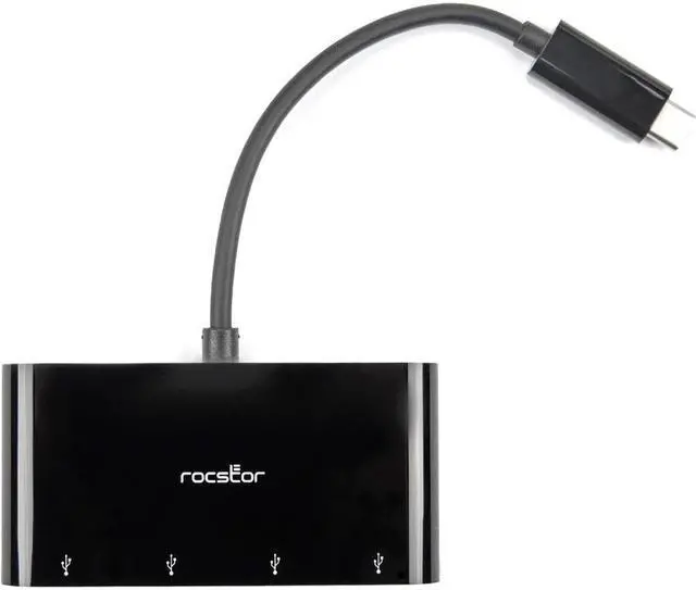 Alt view image 4 of 9 - Rocstor Slim Portable 4 Port USB C Hub Y10A228B2