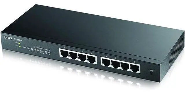 Alt view image 3 of 7 - ZyXEL GS1900-8 - Switch - smart - 8 x 10/100/1000 - desktop, wall-mountable