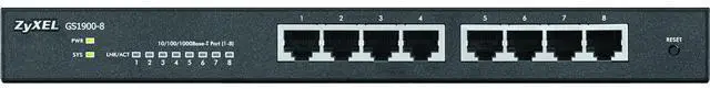 Alt view image 5 of 7 - ZyXEL GS1900-8 - Switch - smart - 8 x 10/100/1000 - desktop, wall-mountable