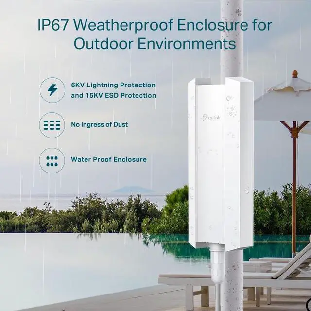 Alt view image 2 of 20 - TP-Link EAP610-Outdoor | Omada WiFi6 AX1800 Wireless Gigabit Outdoor Access Point | Support Mesh, OFDMA, Seamless Roaming & MU-MIMO | PoE+ Powered | IP67 | SDN Integrated | Cloud Access & App