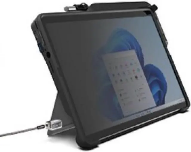 Alt view image 9 of 15 - Kensington BlackBelt Rugged Carrying Case Microsoft Surface Pro 8 Notebook, Card Reader - Black - TAA Compliant - Drop Resistant - Silicon, Thermoplastic Elastomer (TPE), Polycarbonate, Acrylonitrile