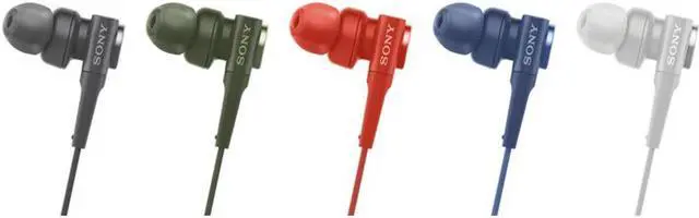 Alt view image 2 of 11 - Sony MDR-XB55AP EXTRA BASS In-ear Headphones With Microphone - Stereo - Mini-phone (3.5mm) - Wired - 16 Ohm - 4 Hz - 24 kHz - Earbud - Binaural - In-ear - 3.94 ft Cable - Blue