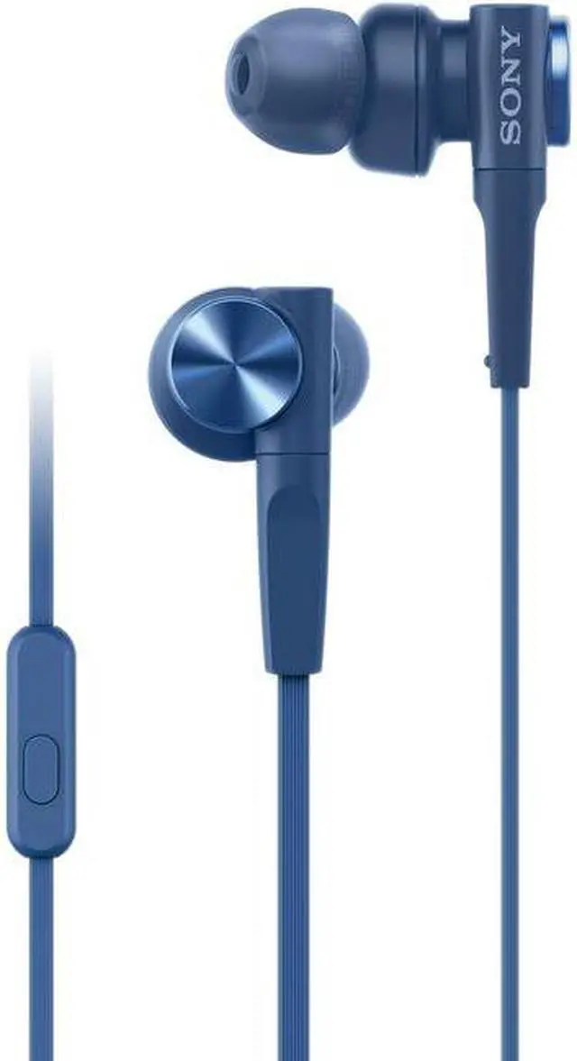 Main image of Sony MDR-XB55AP EXTRA BASS In-ear Headphones With Microphone - Stereo - Mini-phone (3.5mm) - Wired - 16 Ohm - 4 Hz - 24 kHz - Earbud - Binaural - In-ear - 3.94 ft Cable - Blue