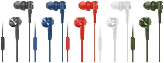 Alt view image 3 of 11 - Sony MDR-XB55AP EXTRA BASS In-ear Headphones With Microphone - Stereo - Mini-phone (3.5mm) - Wired - 16 Ohm - 4 Hz - 24 kHz - Earbud - Binaural - In-ear - 3.94 ft Cable - Blue
