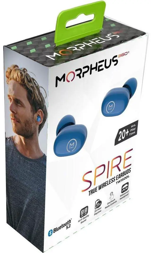Alt view image 6 of 10 - Morpheus 360 Spire True Wireless Earbuds - Bluetooth In-Ear Headphones with Microphone - TW1500L - HiFi Stereo - 20 Hour Playtime - Binaural - In-ear Wireless Headphones - Magnetic Charging Case - USB