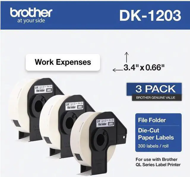 Alt view image 9 of 18 - Die-Cut File Folder Labels 0.66 x 3.4 White 300/Roll 3 Rolls/Pack DK12033PK