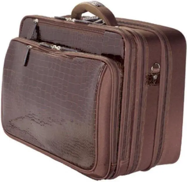 Alt view image 3 of 9 - Francine Collection Croco Roller Carrying Case (Roller) for 17.3' Notebook - Brown