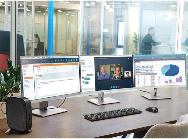 Alt view image 7 of 12 - HP t640 Thin ClientAMD Ryzen R1505G Dual-core (2 Core) 2.40 GHz - TAA Compliant - 4 GB RAM DDR4 SDRAM - 32 GB Flash - AMD Radeon Vega 3 - Gigabit Ethernet - DisplayPort - Network (RJ-45) - 2 USB 2.0 P