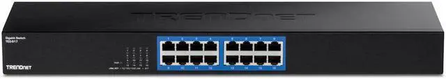 Alt view image 9 of 17 - TRENDnet 16-Port Gigabit Switch, TEG-S17, 16 x Gigabit RJ-45 Ports, 32Gbps Switching Capacity, Fanless Design, Metal Enclosure, Internal Power Supply, Lifetime Protection, Black