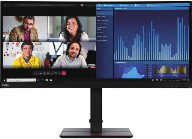 Alt view image 2 of 17 - Lenovo ThinkVision P34W-20 34" UW-QHD Curved Screen WLED LCD Monitor - 21:9 - Raven Black - 34" Class - In-plane Switching (IPS) Technology - 3440 x 1440 - 1.07 Billion Colors - 300 Nit - 4