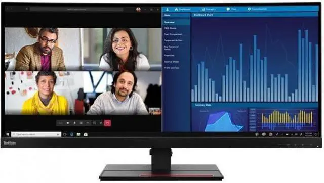 Alt view image 5 of 17 - Lenovo ThinkVision P34W-20 34" UW-QHD Curved Screen WLED LCD Monitor - 21:9 - Raven Black - 34" Class - In-plane Switching (IPS) Technology - 3440 x 1440 - 1.07 Billion Colors - 300 Nit - 4