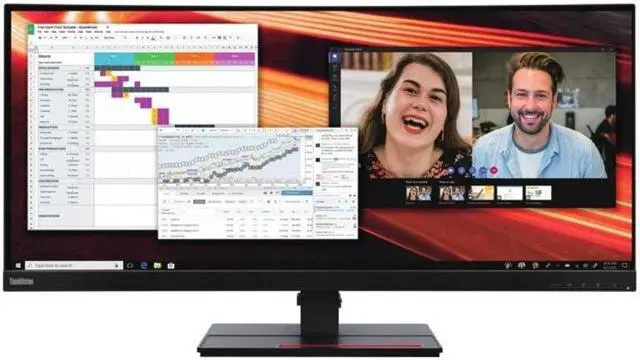Alt view image 6 of 17 - Lenovo ThinkVision P34W-20 34" UW-QHD Curved Screen WLED LCD Monitor - 21:9 - Raven Black - 34" Class - In-plane Switching (IPS) Technology - 3440 x 1440 - 1.07 Billion Colors - 300 Nit - 4