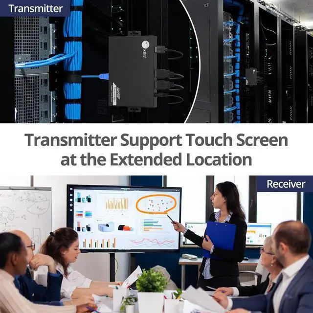 Alt view image 7 of 20 - SIIG 4K 60Hz HDR HDMI KVM Over Cat6 Extender with S/PDIF & Touch Screen Support - 1 Computer(s) - 1 Local User(s) - 1 Remote User(s) - 229.66 ft Range - 4K - 3840 x 2160 Maximum Video Resolution -