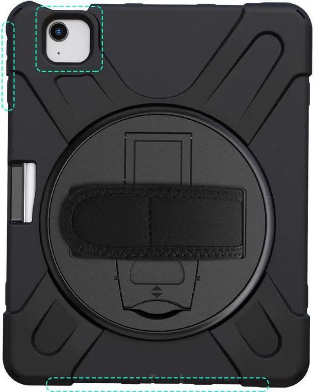 Alt view image 6 of 9 - Rugged Case iPad Air 10.9 Gen 4 Silicone Polycarbonate Hand Strap