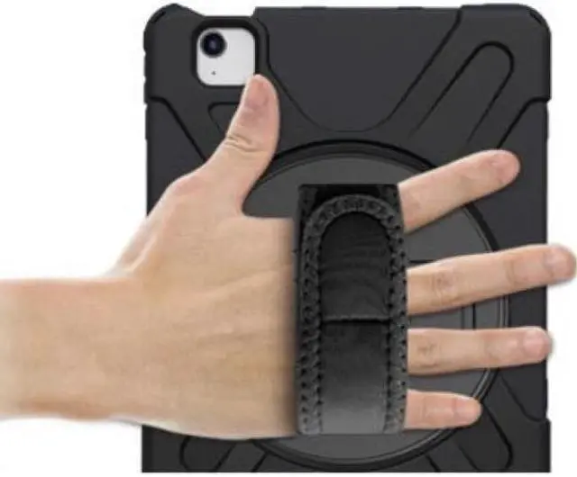 Alt view image 8 of 9 - Rugged Case iPad Air 10.9 Gen 4 Silicone Polycarbonate Hand Strap