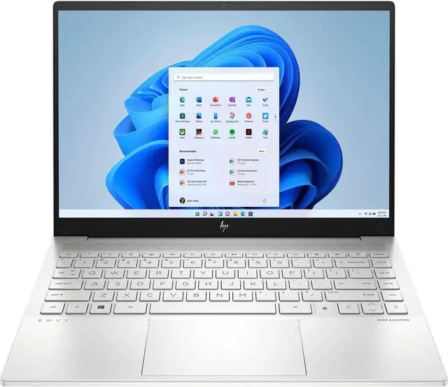 Alt view image 2 of 7 - HP Envy 14-eb0000 14-eb0047nr 14" Notebook - WUXGA - 1920 x 1200 - Intel Core i7 11th Gen i7-1165G7 Quad-core (4 Core) - 16 GB Total RAM - 16 GB On-board Memory - 512 GB SSD - Natural Silver Alum