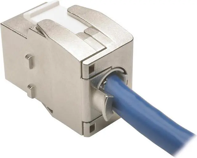 Alt view image 11 of 16 - Tripp Lite Cat6a Toolless Shielded Keystone Jack 180 Degrees Wallplates Panels (N238-001-SH-TFA)