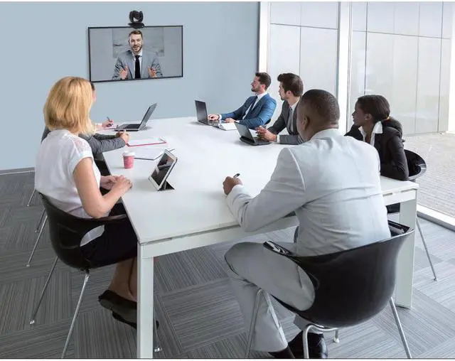 Alt view image 3 of 19 - AVer CAM550 Video Conferencing Camera - 30 fps - USB 3.1 - 1920 x 1080 Video - Exmor R CMOS Sensor - 2x Digital Zoom - Microphone - Network (RJ-45) - Display Screen, Monitor