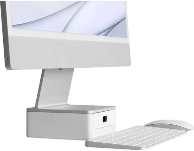 Alt view image 6 of 10 - Rain Design mBase 24in iMac 2x5.1x5.8in White Aluminum