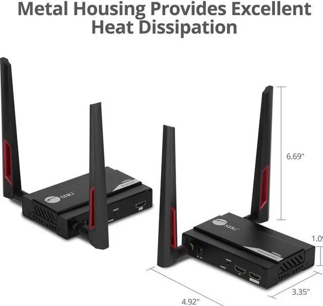 Alt view image 4 of 10 - SIIG 1 to 4 Full HD Wireless HDMI Extender with Loopout & IR Kit CEH27611S1