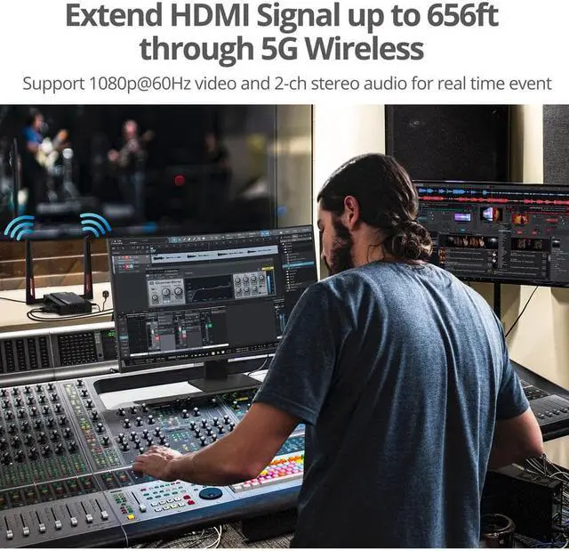 Alt view image 8 of 10 - SIIG 1 to 4 Full HD Wireless HDMI Extender with Loopout & IR Kit CEH27611S1