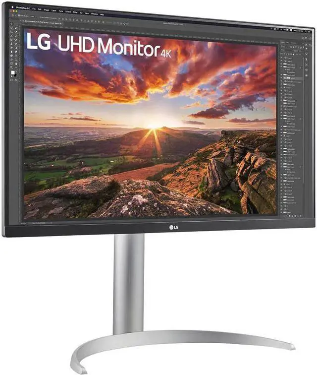 Alt view image 6 of 14 - LG 27BP85UN-W 27" 4K UHD Edge LED Gaming LCD Monitor - 16:9 - Silver, Black, White - 27" Class - In-plane Switching (IPS) Technology - 3840 x 2160 - 1.07 Billion Colors - FreeSync - 400 Nit