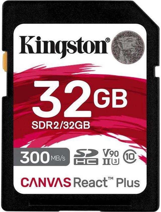 Alt view image 7 of 17 - Kingston Canvas React Plus 32GB Secure Digital High-Capacity (SDHC) Flash Card Model SDR2/32GB
