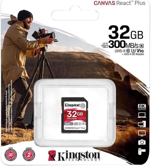 Alt view image 9 of 17 - Kingston Canvas React Plus 32GB Secure Digital High-Capacity (SDHC) Flash Card Model SDR2/32GB