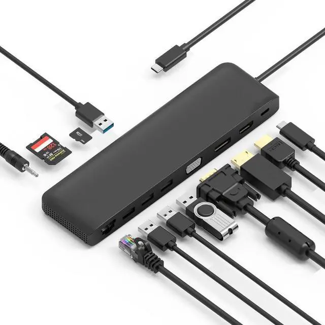 Alt view image 4 of 6 - 4XEM USB-C Triple Display 4K Docking Station VGA/HDMI/DP 4XUMD04