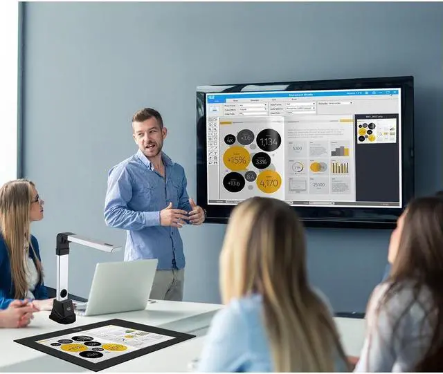 Alt view image 4 of 14 - Adesso CYBERTRACK 820 8.0 Megapixel CMOS Color Sensor Camera 8 Megapixel Fixed-Focus A3 Document Camera Scanner with OCR Function