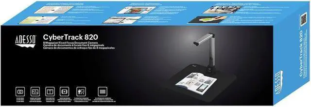Alt view image 3 of 14 - Adesso CYBERTRACK 820 8.0 Megapixel CMOS Color Sensor Camera 8 Megapixel Fixed-Focus A3 Document Camera Scanner with OCR Function