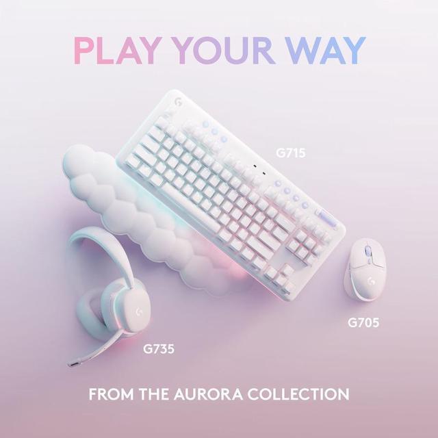 Alt view image 4 of 20 - Logitech G705 Wireless Gaming Mouse, Customizable LIGHTSYNC RGB Lighting, Lightspeed Wireless, Bluetooth Connectivity, Lightweight, PC/Mac/Laptop - White Mist