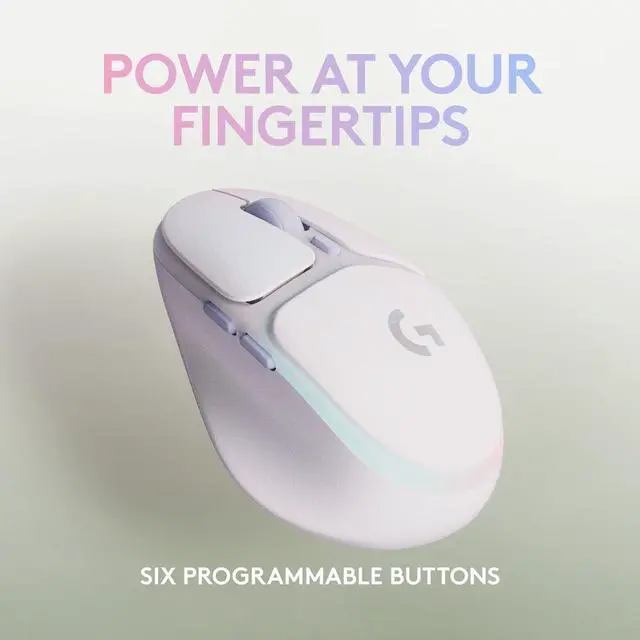 Alt view image 7 of 20 - Logitech G705 Wireless Gaming Mouse, Customizable LIGHTSYNC RGB Lighting, Lightspeed Wireless, Bluetooth Connectivity, Lightweight, PC/Mac/Laptop - White Mist