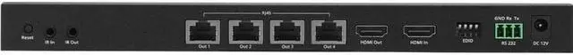 Alt view image 6 of 11 - SIIG 1x4 HDMI Splitter Over Cat6 Extender w/ Loopout IR ARC & RS-232 CEH27A11S1