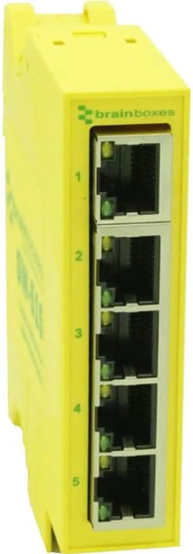 Alt view image 10 of 10 - Brainboxes - SW-515 - Brainboxes Compact Industrial 5 Port Gigabit Ethernet Switch DIN Rail Mountable - 5 Ports - TAA