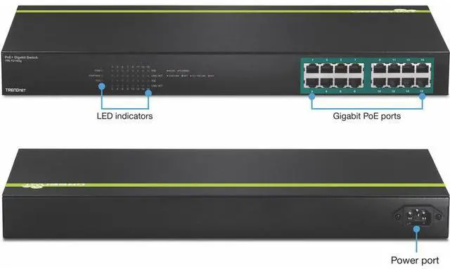 Alt view image 6 of 7 - TRENDNET - BUSINESS CLASS TPE-TG160G 16-PORT GIGABIT POE PLUS SWITCH