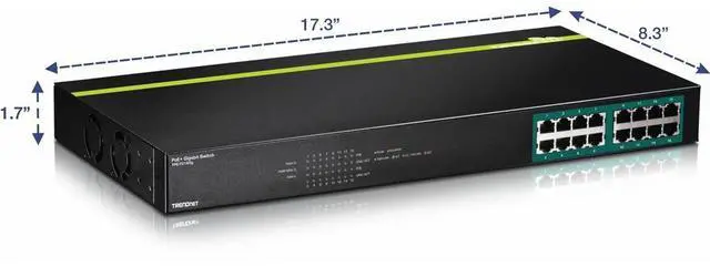 Alt view image 7 of 7 - TRENDNET - BUSINESS CLASS TPE-TG160G 16-PORT GIGABIT POE PLUS SWITCH