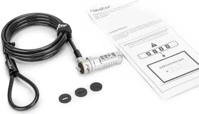 Alt view image 7 of 16 - Rocstor Rocbolt N19 Security Cable 4-digit Combination Lock For Nano-Shaped Slot