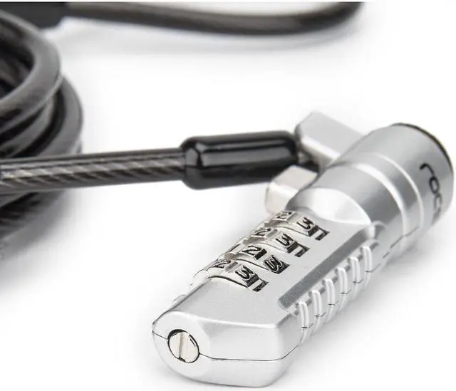 Alt view image 8 of 16 - Rocstor Rocbolt N19 Security Cable 4-digit Combination Lock For Nano-Shaped Slot