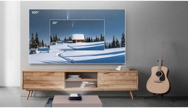 Alt view image 4 of 17 - ASUS ZenBeam E2 Mini LED Portable Wireless Projector - 300 LED lumens, Auto Portrait mode for smartphone mirroring, 4 hour Video Playback, Power Bank, 5W Speaker, USB, HDMI