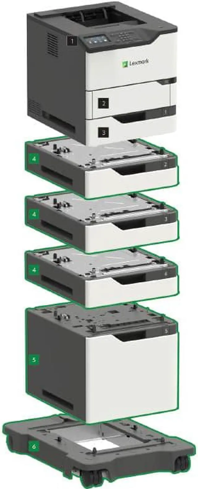 Alt view image 6 of 7 - Lexmark MS820e MS826de Laser Printer - Monochrome - 1200 x 1200 dpi Print - Plain Paper Print - Desktop
