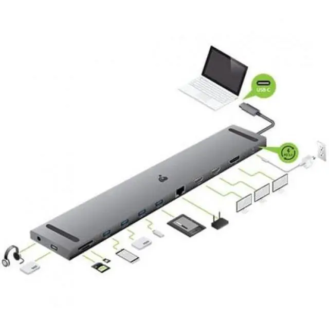 Alt view image 5 of 9 - IOGEAR Dock Pro USB-C Triple HD Dock w/ PD 3.0 GUD3C4K3